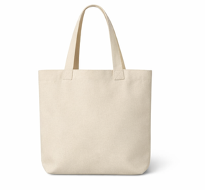 Sac fourre-tout en toile beige avec logo personnalisé, motif floral brodé, longue poignée, taille moyenne, sac fourre-tout en toile de coton pour usage quotidien - Product Image 2