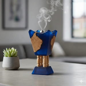 Quemador de incienso moderno de resina con incrustaciones de madera estilo árabe para regalos festivos especiales de Ramadán y Eid, Mubkhara de moda, Medkhan personalizado - Product Image 4