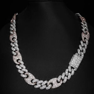 Luxury 925 Silver Rose Gold Plated Moissanite Diamond Cuban Link Chain <b>Necklace</b> Hip Hop Bling <b>Statement</b> Jewelry - Product Image 1