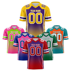 Custom Purple Yellow Soccer Jersey Set V-<b>Neck</b> Short Sleeve Sublimated Breathable Unisex Adult Team Apparel - Product Image 1