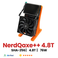 NerdQaxe++ 4,8 TH/s 76W Mineur Bitcoin en solo SHA‑256 Wi‑Fi Mineur ASIC domestique
