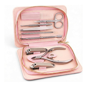 Professional 9-In-1 Nail Grooming Sets Complete Stainless Steel Tools and Compact Zipper Travel <b>Case</b> Wholesale - Product Image 1