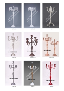 Candélabre élégant en aluminium électroplaqué à 5 bras, centre de table sur pied pour mariages, Pâques, Saint-Valentin - Product Image 3