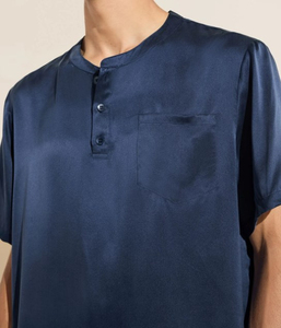Ensemble de pyjama décontracté pour homme, doux et respirant, vêtements de nuit deux pièces, tenue de détente confortable pour la maison, idéal pour le quotidien - Product Image 1