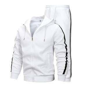 Low Price Wholesale Winter <b>Men's</b> Sport Training Hooded Solid Tracksuit 100% Cotton Breathable Custom Colors Tracksuit - Product Image 5