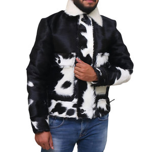 Wholesale Autumn Season Fashionable <b>Men</b> Hair On <b>Leather</b> <b>Jackets</b> Regular Fit Cowhide <b>Leather</b> <b>Jackets</b> - Product Image 1