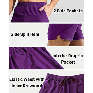 Pantalones Cortos Deportivos 2 en 1 para Hombre, de Secado Rápido, Ligeros, Transpirables, Elásticos, Ecológicos, con Malla, Servicio OEM - Product Image 4