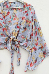 Nouveau Fleetwood mac à manches cloche avec cravate Stevie Nicks Summer Crop Hippie Top pour femme - Product Image 4