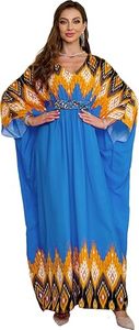 V Neck Floor Length Abaya <b>Dress</b> Extra <b>Long</b> Sleeve Geometric Pattern Lightweight Polyester Modest Style Women's Daily Wear - Product Image 2