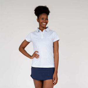Camiseta Polo a Rayas Cómoda para Mujer, Tejido de Punto Suave y Duradero, Estampado Único para Uso Diario, Precio al por Mayor OEM - Product Image 2