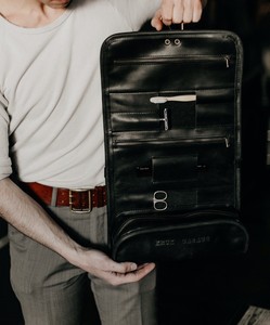 Wholesale Genuine Leather Unisex for Bag Dopp <b>Kit</b> Travel Wash Bag Waterproof Lining Zipper <b>Shaving</b> <b>Kit</b> Factory TYG-0106 - Product Image 5