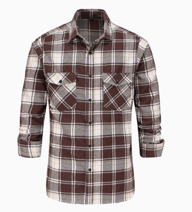 Camicia a maniche lunghe con design personalizzato, camicia in flanella <span class=keywords><strong>di</strong></span> cotone a quadri da <span class=keywords><strong>uomo</strong></span> alla moda - Product Image 5