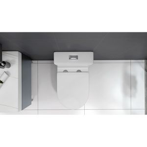 Inodoro Compacto Blanco de Una Pieza de 23 Pulgadas con Doble Descarga para Baños Pequeños con Poco Espacio Profundo - Product Image 1