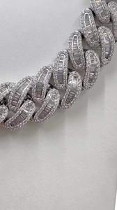 Collar de Cadena Cubana de Plata 925 con Moissanita y Baño de Rodio, Joyería Hip Hop Bling Estilo Rey para Raperos - Product Image 4