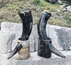 Handmade Medieval <b>Drinking</b> Horn with <b>Stand</b> Natural Ox Horn Beer Mug Viking Style Party Decoration Gift Unique - Product Image 5