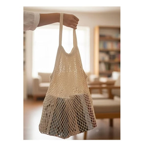 Sac en filet de haute qualité, sac de courses en coton durable, sac de shopping réutilisable et écologique, sac en filet extensible et résistant - Product Image 1