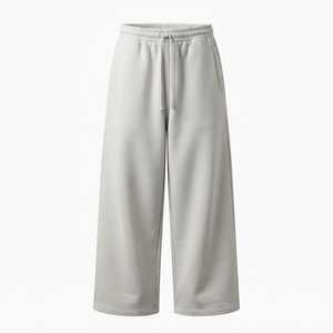 Custom Heavyweight Wide Leg Fleece Sweatpants <b>Men</b> Casual Loose Fit Drawstring Gym Joggers Streetwear Pants OEM - Product Image 1