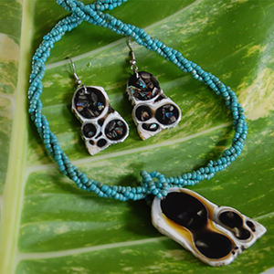 Ensemble de bijoux en coquillages marins, motif mosaïque, découpé, taille 25mm/20mm - Product Image 4