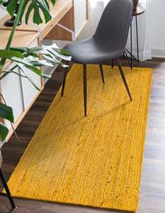 Rustic Yellow Jute Runner <b>Rug</b> Handmade Natural Fiber Carpet <b>Boho</b> Farmhouse Hallway Floor Mat - Product Image 2