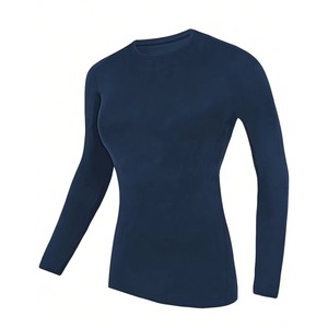 Haut de compression à manches longues pour femme en poly-spandex, protection UV UPF 50+, séchage rapide, motif personnalisé, vente en gros - Product Image 2