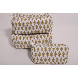 Bolsa de Maquillaje Floral de Algodón Ecológica y Ligera Hecha a Mano, Bolsa de Cosméticos de Viaje con Estampado Indio para Organizador, para Mujer - Product Image 2