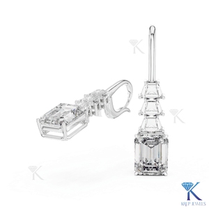 Lab Grown CVD Brilliant Cut Diamond Tiered Drop <b>Earrings</b> 14K Solid Gold IGI Certified Fine Women Luxury <b>Wedding</b> Bridal Jewelry - Product Image 5