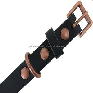 Collier en cuir pour chien Collier épais durable pour chien Boucle en cuivre Anneau en D Réglable Collier en cuir pour chien et accessoires pour animaux de compagnie - Product Image 5