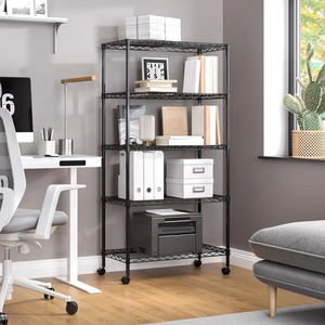 Étagère de cuisine 5 niveaux en acier inoxydable noir premium, organiseur de rangement gain de place pour ustensiles de cuisine et assiettes, au meilleur prix - Product Image 3