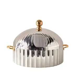 Olla de Acero Inoxidable con Aislamiento Térmico y Tapa Texturizada, para Mantener la Comida Caliente, con Incrustaciones de Madera, para Banquetes de Lujo - Product Image 3