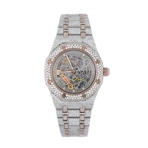 Reloj de Cuarzo Unisex de Lujo, Caja Cuadrada de Aleación, Esfera de Cristal de Zafiro, 41 mm, Fecha Automática, Incrustaciones de Diamantes, Movimiento ETA - Product Image 1