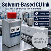 Encre CIJ à base de solvant, prix usine pour imprimante à jet d'encre continu, pièce de rechange d'impression numérique certifiée MSDS