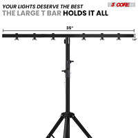 Système de treillis d'éclairage de scène 5Core DJ Light Stand, hauteur réglable 39-100 pouces, support en T métallique robuste, sur pied, LS 100-6