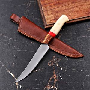 Cuchillo de Filetear Hecho a Mano de Acero Inoxidable con Funda de Cuero, Cuchillo de Pesca Personalizado de Alta Dureza y Extra Afilado - Product Image 1