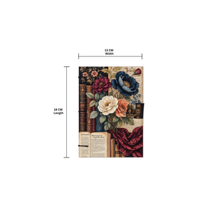 Premium <b>A5</b> Handmade Paper <b>Notebook</b> 100 Pages Eco Friendly Journal Antique Floral Library Theme Hard Cover Diary Sketchbook Gift - Product Image 4