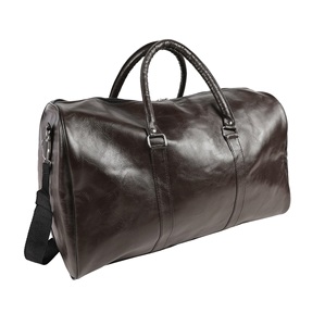 Luxury Sports Travel Weekender Bag High Quality Full Grain Genuine Leather Large Capacity Gym <b>Luggage</b> Durable Polyester Casual - Product Image 5