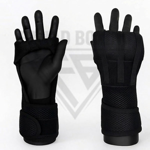 Bandages de boxe noirs à rembourrage en gel, gants intérieurs, sangle de poignet réglable pour la fermeture, protection respirante des articulations, personnalisables - Product Image 1
