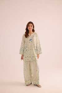 Ensemble de 2 pièces en tissu lawn imprimé de qualité supérieure pour femmes, collection été, vêtements indiens et pakistanais, tenue légère pour tous les jours - Product Image 2
