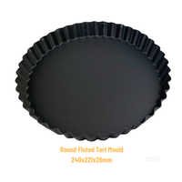 Moule à quiche rond de 9 pouces à fond fixe en alliage d'aluminium durable pour gâteaux, tartes, tourtes et mousses, usage commercial et domestique