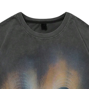 เสื้อยืดผู้ชายลายกราฟิก แขนสั้น คอกลม สไตล์วินเทจ สตรีทแวร์ พิมพ์ลายลำลอง ขายส่ง แฟชั่น น้ำหนัก 280 กรัม ทรงโอเวอร์ไซส์ - Product Image 5