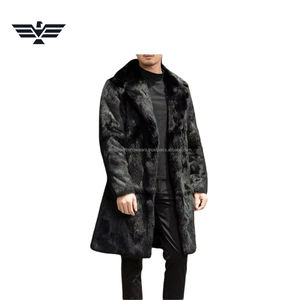 Manteau d'hiver long en fourrure de renard brun de luxe pour homme, de haute qualité, épais, rayé, trench-coat chaud, anti-rétrécissement, prix de gros - Product Image 4