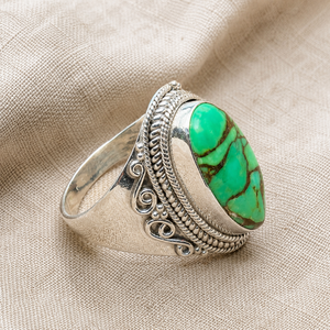 Wholesale Green Copper Turquoise <b>Ring</b> 925 Sterling Silver <b>Ring</b> Rose Gold Yellow Gold Plated Vintage Handmade Jewelry - Product Image 5