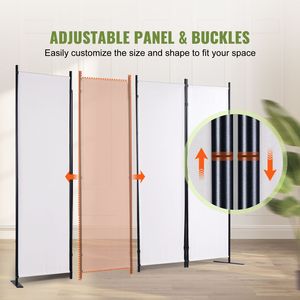 5.6 ft Fabric Partition Room Divider 4-Panel Folding Privacy <b>Screens</b> for Office/Bedroom 3 Units Included - Product Image 4