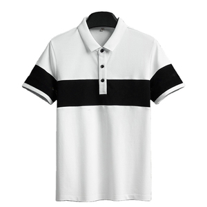 Polo de Manga Corta para Hombre, Color Azul Marino y Blanco, Bloques de Color, Transpirable, Algodón, Estilo Casual, Corte Regular, Tejido Piqué - Product Image 5
