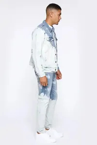 Jeans y Chaqueta de Primavera para Hombre, Diseño XMA de Alta Calidad, Corte Regular, Transpirables, Estilo Hip Hop, Cierre de Botones, Mangas Largas, Lavado Medio - Product Image 3