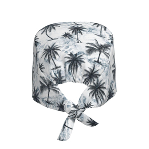 Island <b>Style</b> Coconut Tree Medical Scrub Hat - Professional Bouffant Cap with Elastic High-Quality Printed Surgical <b>Head</b> Cover - Product Image 2