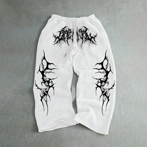 Nouveaux pantalons de survêtement évasés personnalisés pour hommes, style streetwear imprimé, coupe empilée - Product Image 1