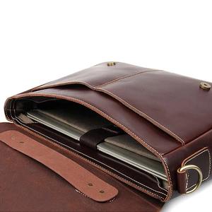 Porte-documents pour ordinateur portable de 15 pouces en cuir véritable pleine fleur Crazy Horse, durable, pour hommes, usage professionnel, LLB-0346 - Product Image 6