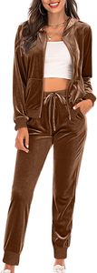 Ladies Velvet Co Ord Set Long Sleeve Jacket and Elastic Waist Pants Comfortable Winter Fashion Outfit - Product Image 3