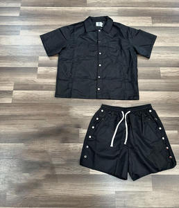 Custom <b>Men's</b> Two-Piece Nylon Zip Windbreaker Shorts Set Lightweight Summer Jogging Tracksuits Quick Dry & Breathable - Product Image 1