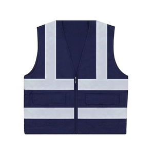 Chaleco de seguridad de malla transpirable de alta visibilidad reflectante ANSI Clase 2 con cierre de gancho y bucle y bolsillos desprendibles - Product Image 1